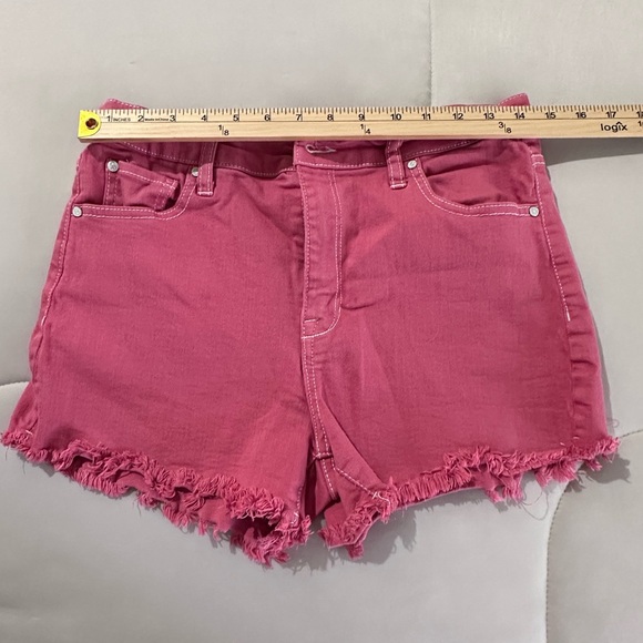 CELEBRITY PINK FRAYED HEM SHORTS- LIPSTICK - Picture 11 of 12
